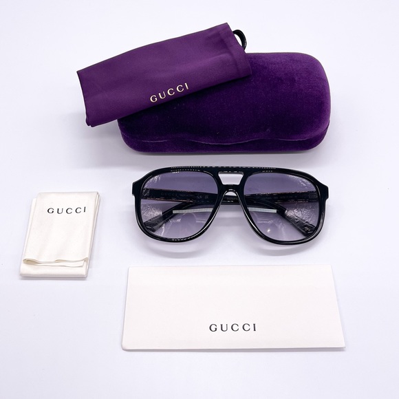 NEW GUCCI UNISEX AVIATOR SUNGLASSES GG1188S 002 - Picture 8 of 9
